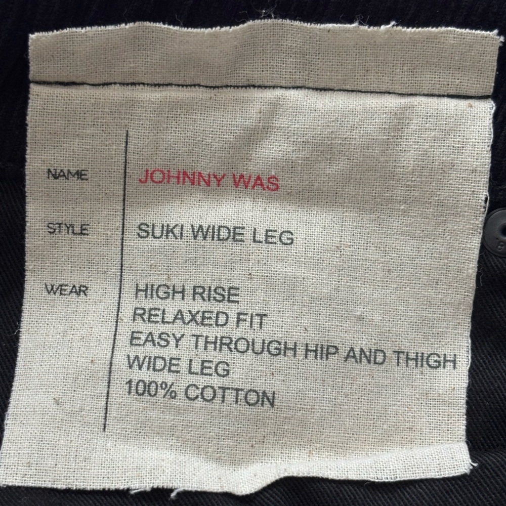 JOHNNY WAS Suki Wide Leg High Rise Black Corduroy Jeans--NWT--31 - Picture 11 of 16